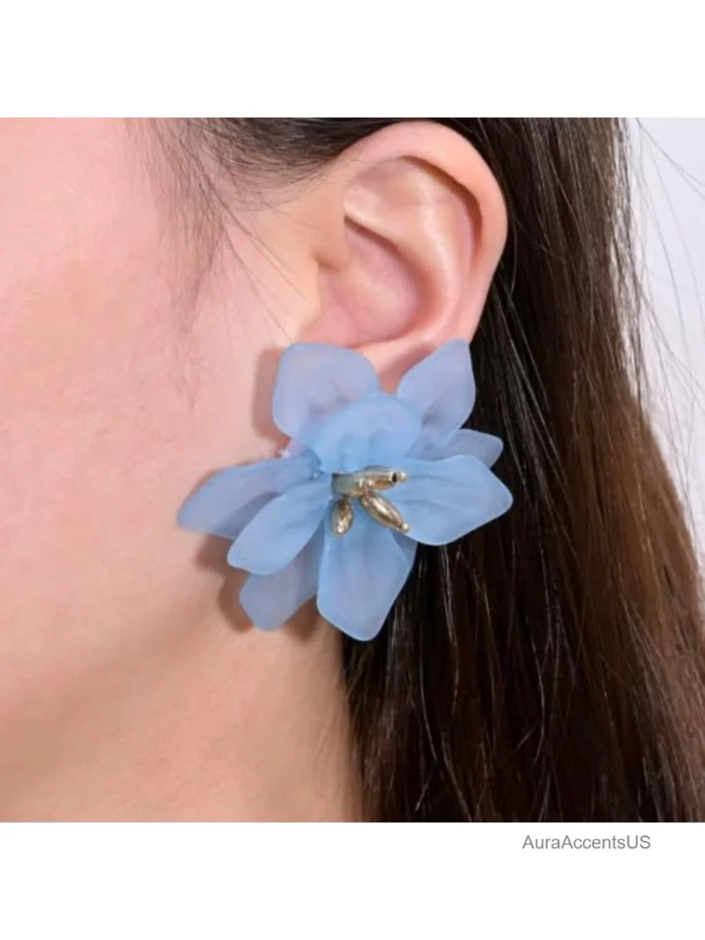 Boho Matte Acrylic Flower Dangle Earrings for Women Lightweight Statement